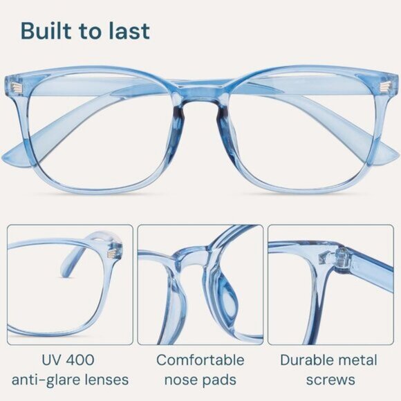 ⚡Men Black & Transparent Blue Blue Light Blocking Anti UV Ray Computer Glasses - Picture 6 of 7